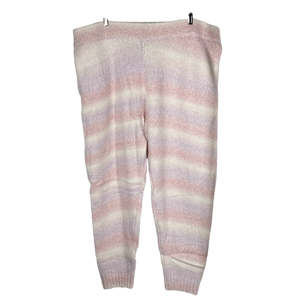 G.I.L.I. Got It Love It Womens‎ 2X Pink Purple Striped Knit Jogger Pants Soft